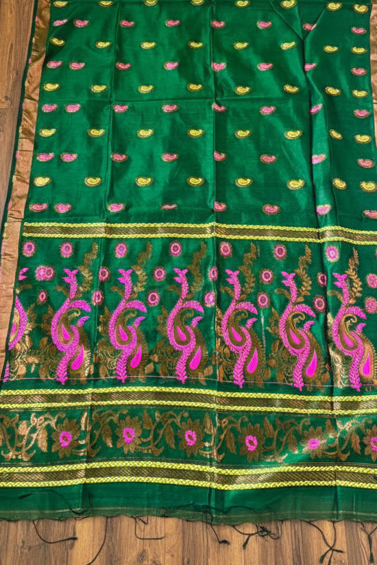Mayura Chaya Banarasi Khadi Saree