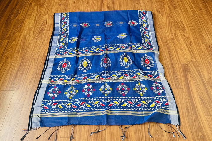 Tulir Tan Cotton Silk Saree