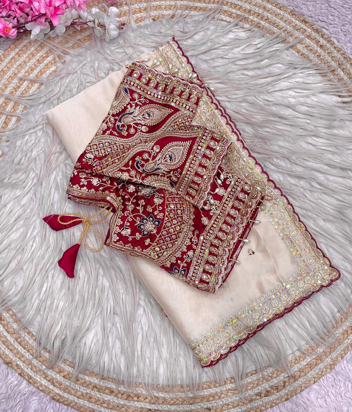 Shimmering Grace Rangoli Silk Saree