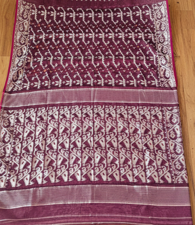Shatarupa Bengal Jamdani Saree(Wine)