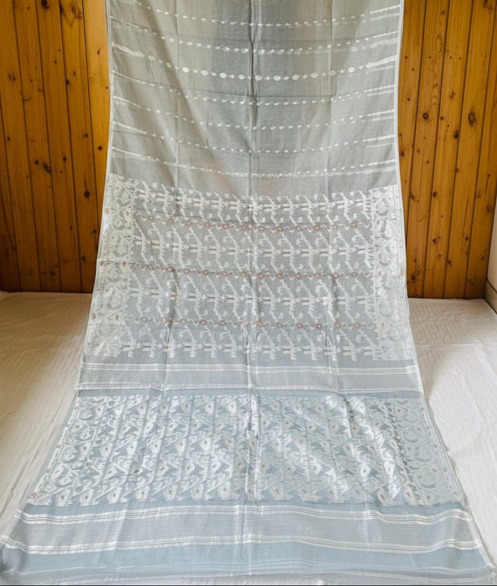 Shatarupa Bengal Jamdani Saree(Grey)