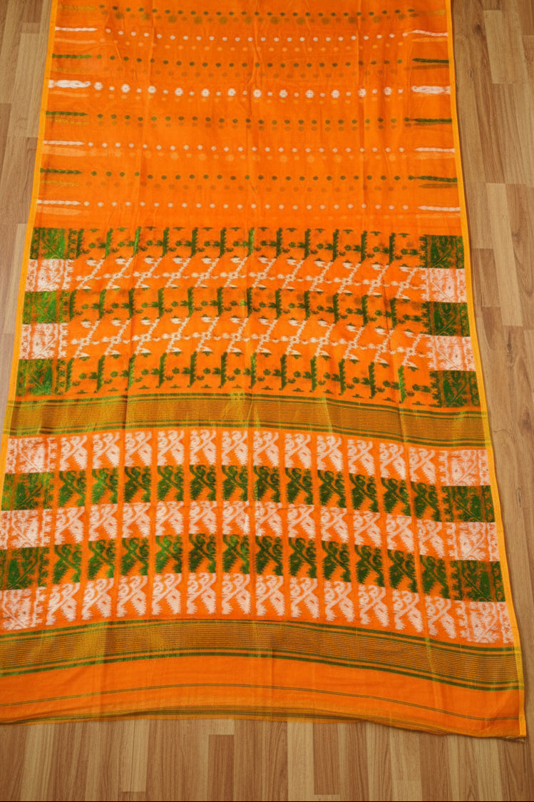 Shatarupa Bengal Jamdani Saree(Orange)