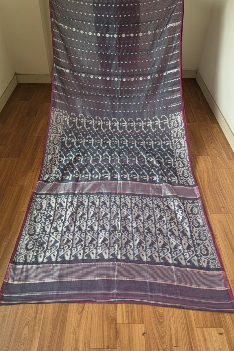 Shatarupa Bengal Jamdani Saree( Deep Grey)