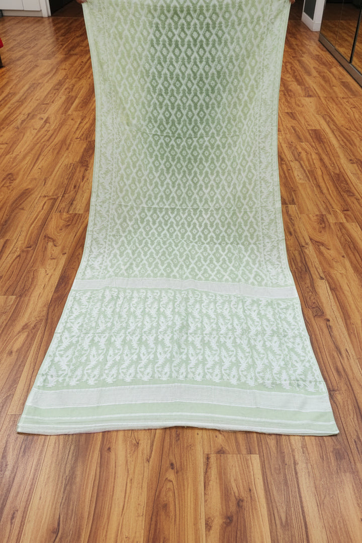 Neel Komol ( নীল কমল )Bengal Jamdani Saree ( Pista)