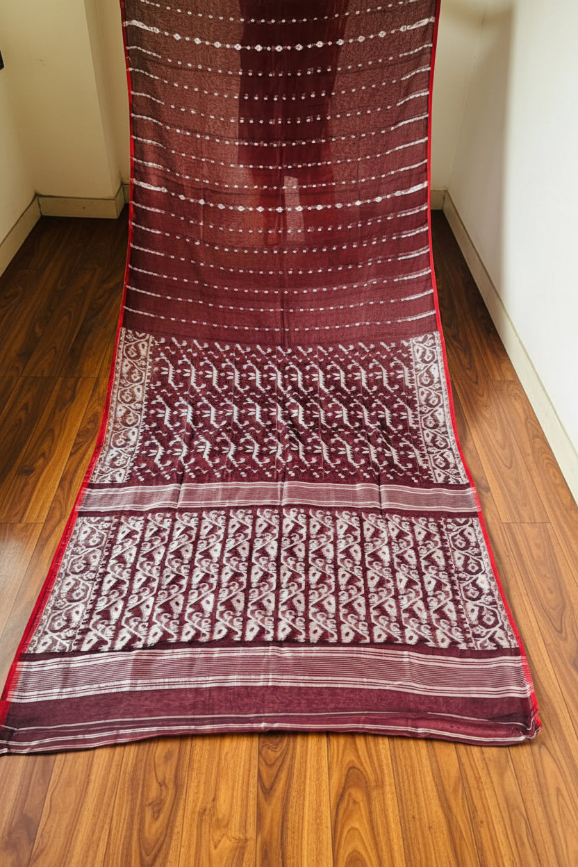 Shatarupa Bengal Jamdani Saree(Maroon)