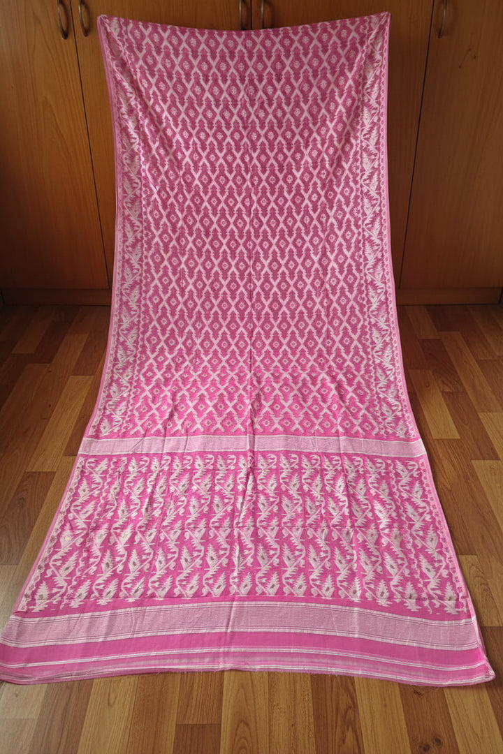 Neel Komol ( নীল কমল )Bengal Jamdani Saree (pink)