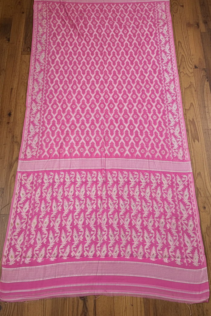 Neel Komol ( নীল কমল )Bengal Jamdani Saree (pink)
