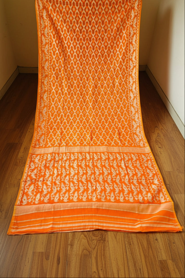 Neel Komol ( নীল কমল )Bengal Jamdani Saree (Orange)
