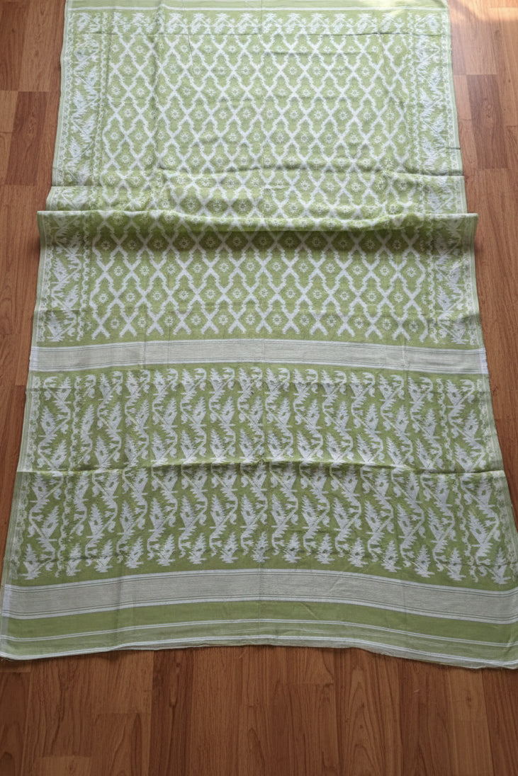Neel Komol ( নীল কমল )Bengal Jamdani Saree ( Light Green)