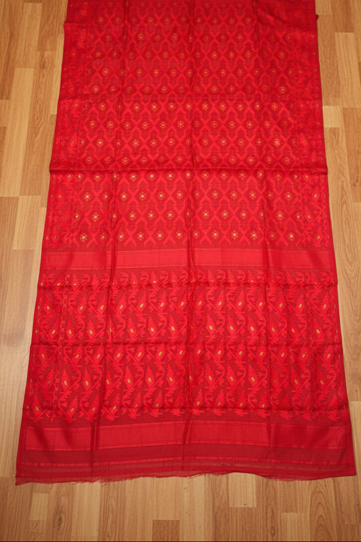 Neel Komol ( নীল কমল )Bengal Jamdani Saree ( Red)