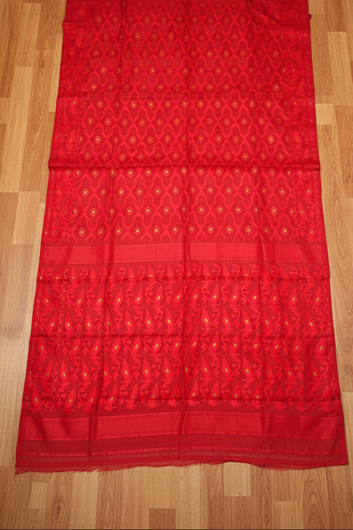 Neel Komol ( নীল কমল )Bengal Jamdani Saree ( Red)