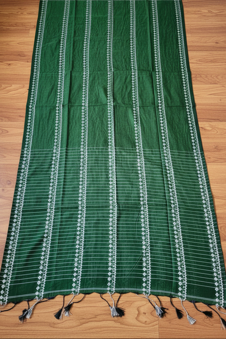 Desi Diva Drape Cotton Saree( Green )