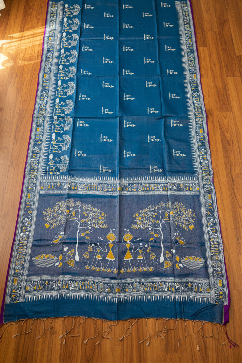 স্মৃতিচারণ (SmritiCharon )Tissue Cotton Saree(Dual Tone )
