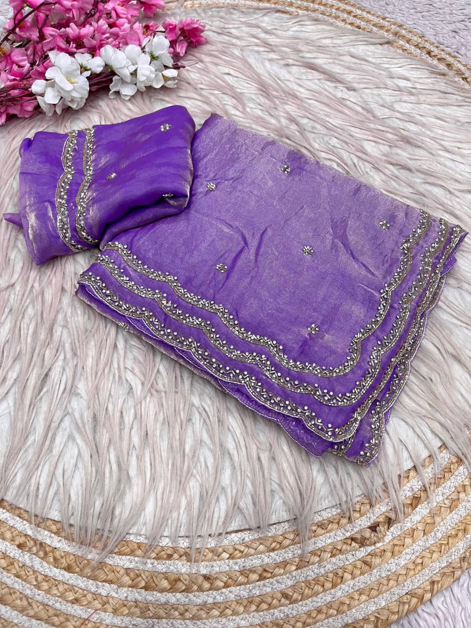 Ethnic Spiral Fancy Silk Saree