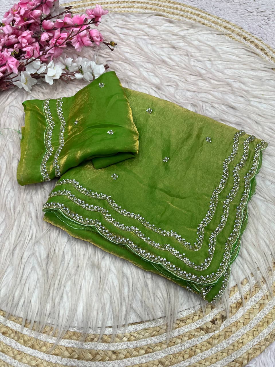 Ethnic Spiral Fancy Silk Saree