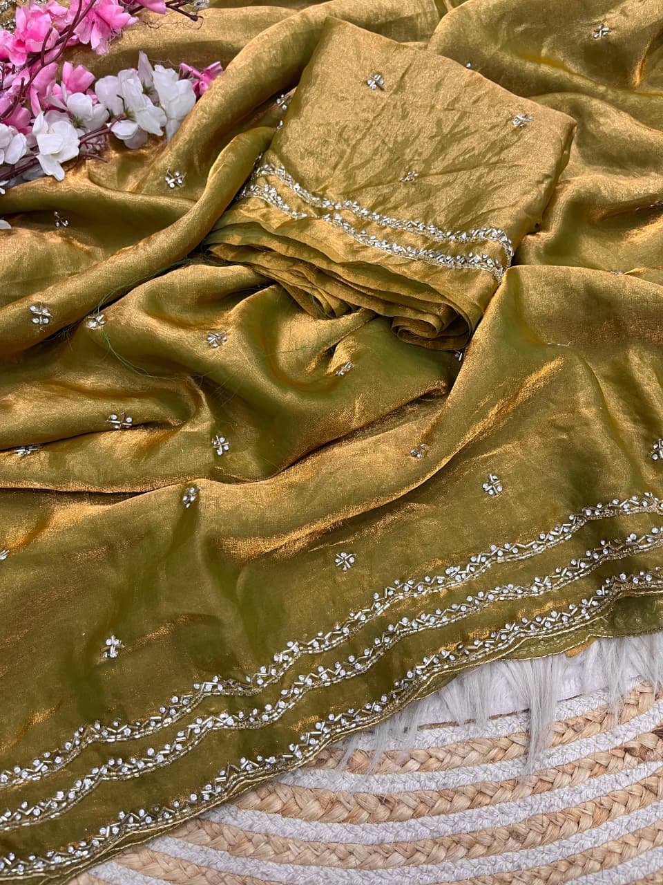 Ethnic Spiral Fancy Silk Saree
