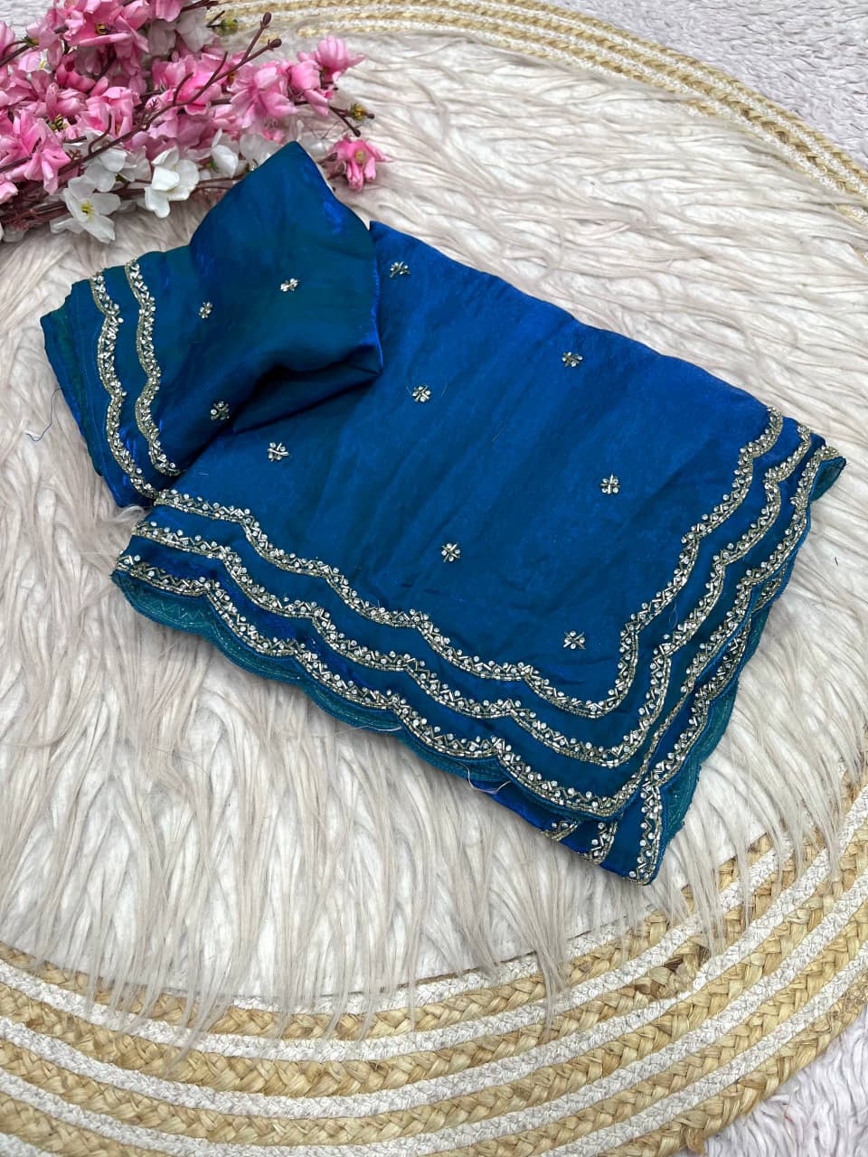 Ethnic Spiral Fancy Silk Saree