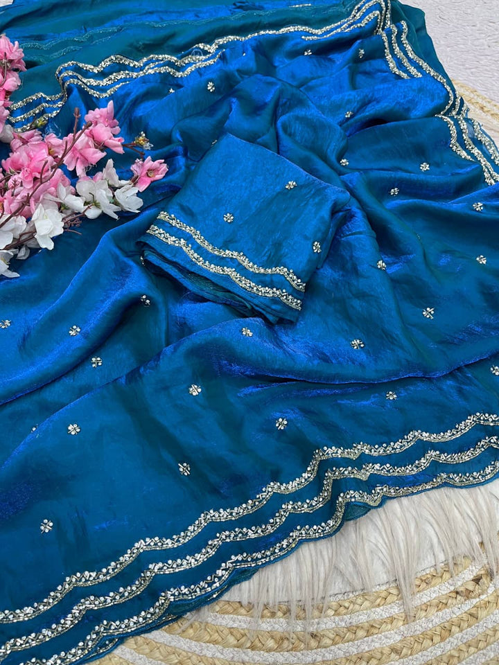 Ethnic Spiral Fancy Silk Saree