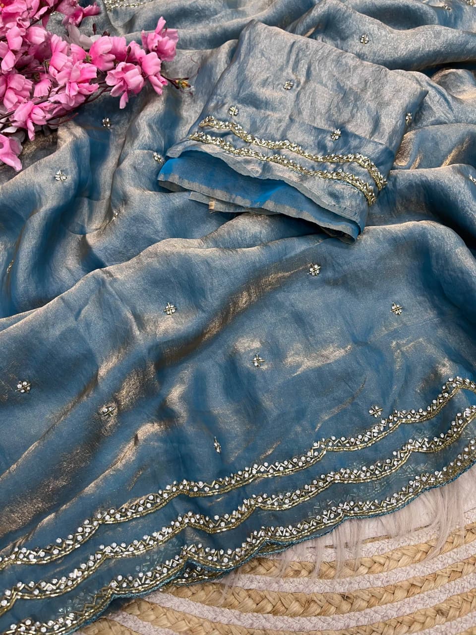 Ethnic Spiral Fancy Silk Saree
