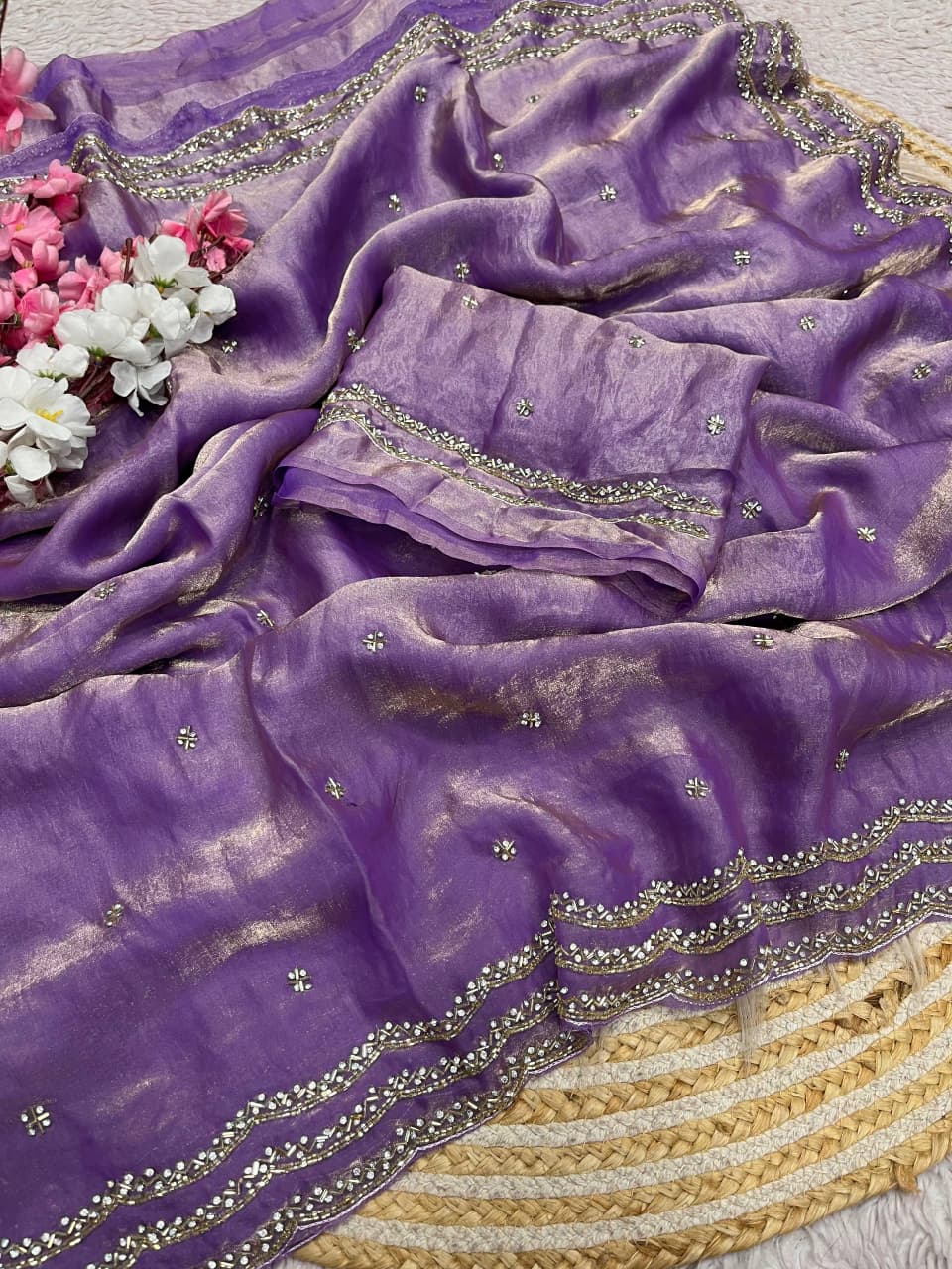 Ethnic Spiral Fancy Silk Saree