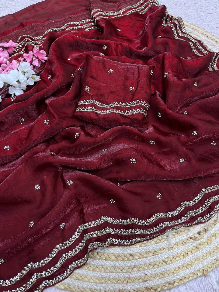 Ethnic Spiral Fancy Silk Saree