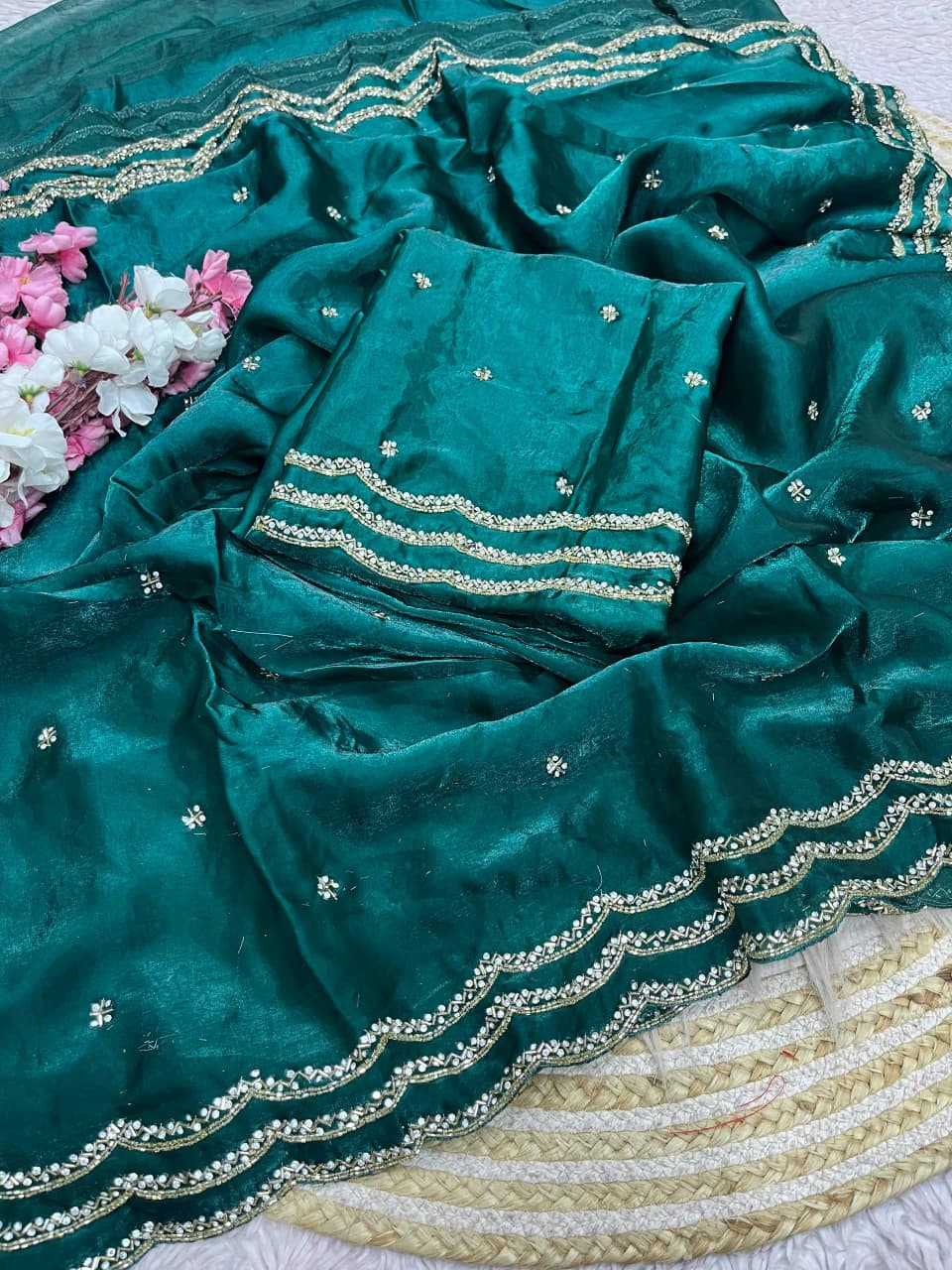 Ethnic Spiral Fancy Silk Saree