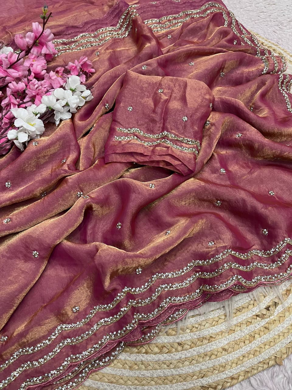 Ethnic Spiral Fancy Silk Saree