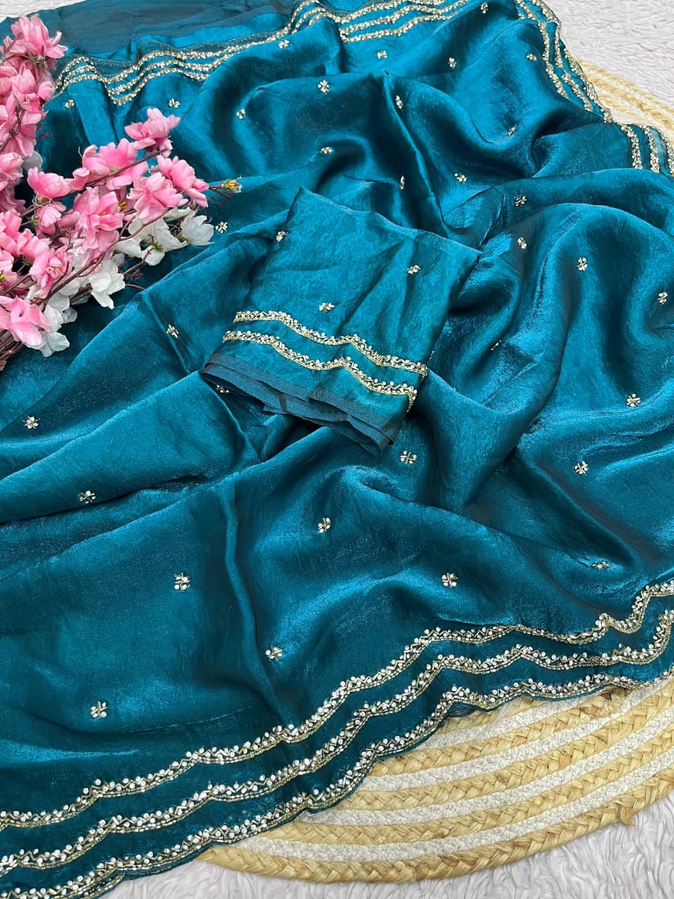 Ethnic Spiral Fancy Silk Saree
