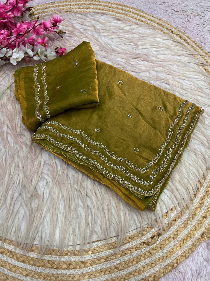 Ethnic Spiral Fancy Silk Saree