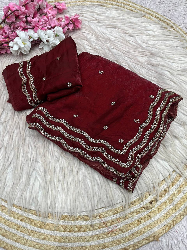 Ethnic Spiral Fancy Silk Saree