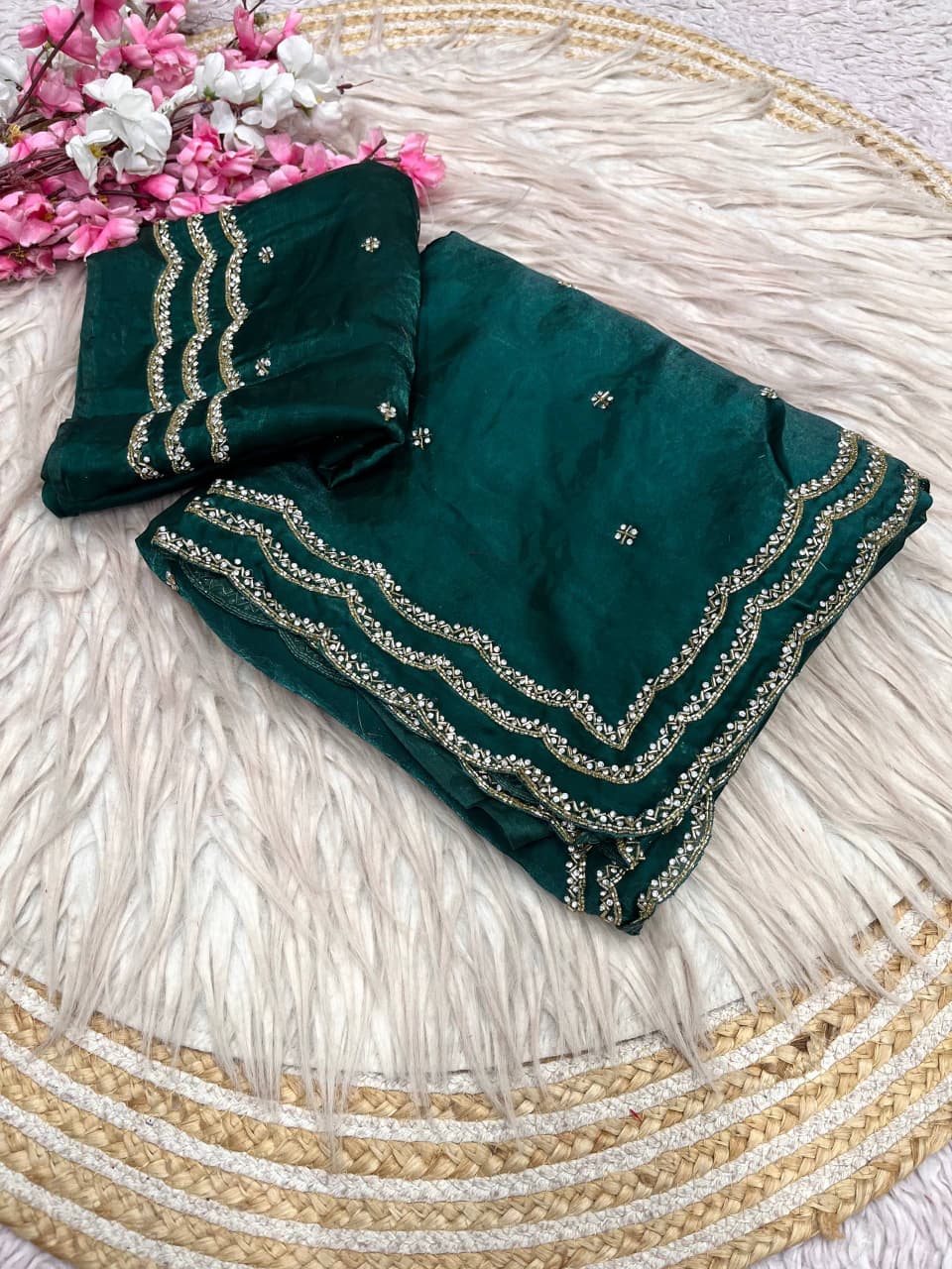Ethnic Spiral Fancy Silk Saree