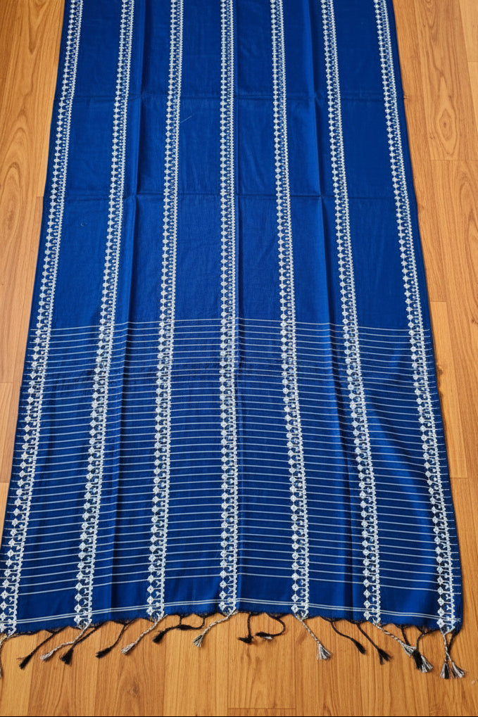 Desi Diva Drape Cotton Saree ( Blue)