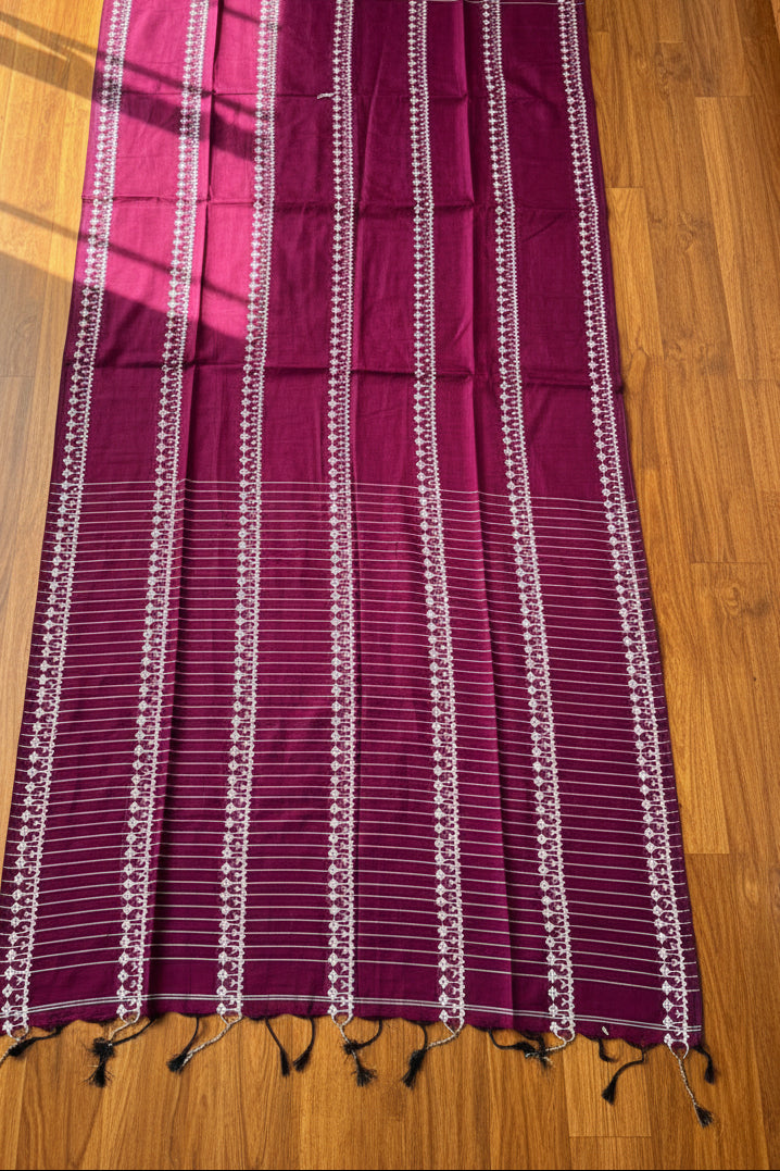 Desi Diva Drape Cotton Saree(Purple)