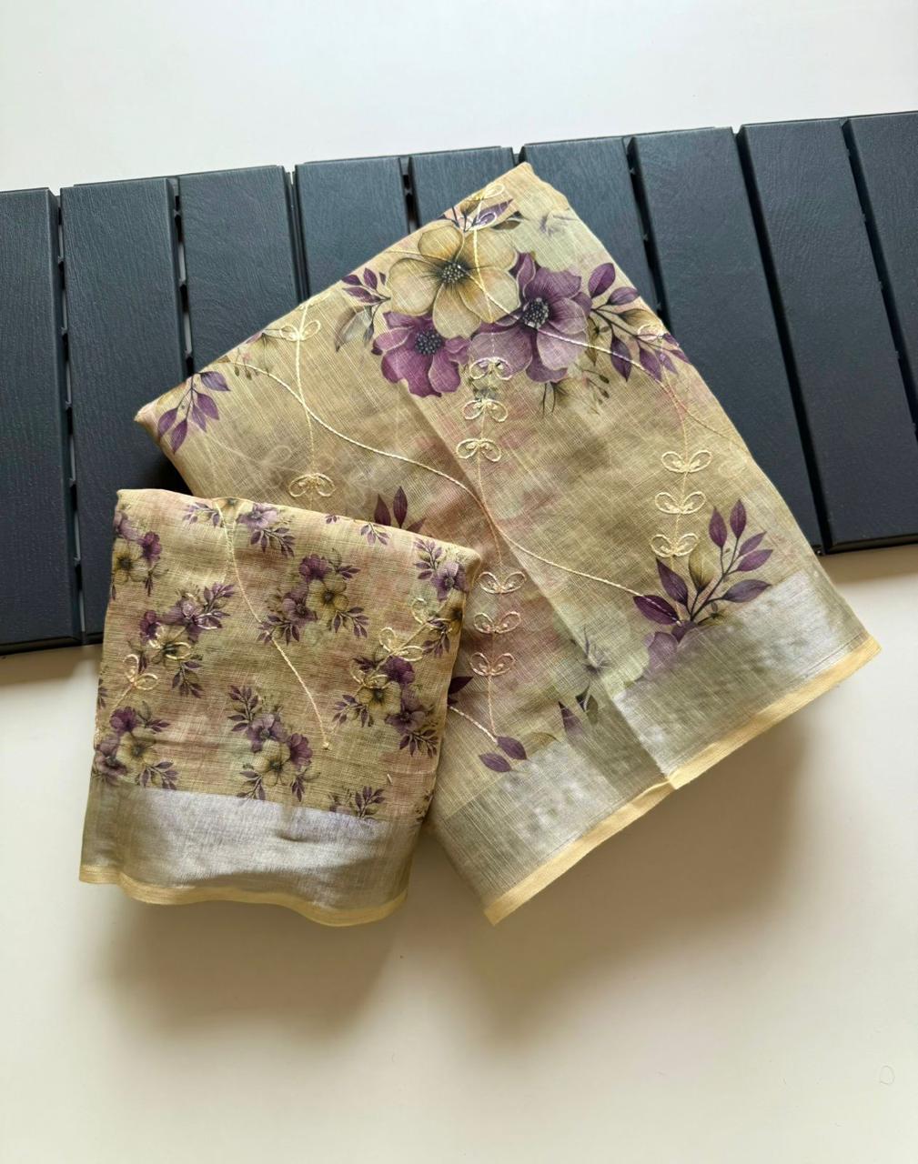 Rang Canvas Fancy Linen Saree