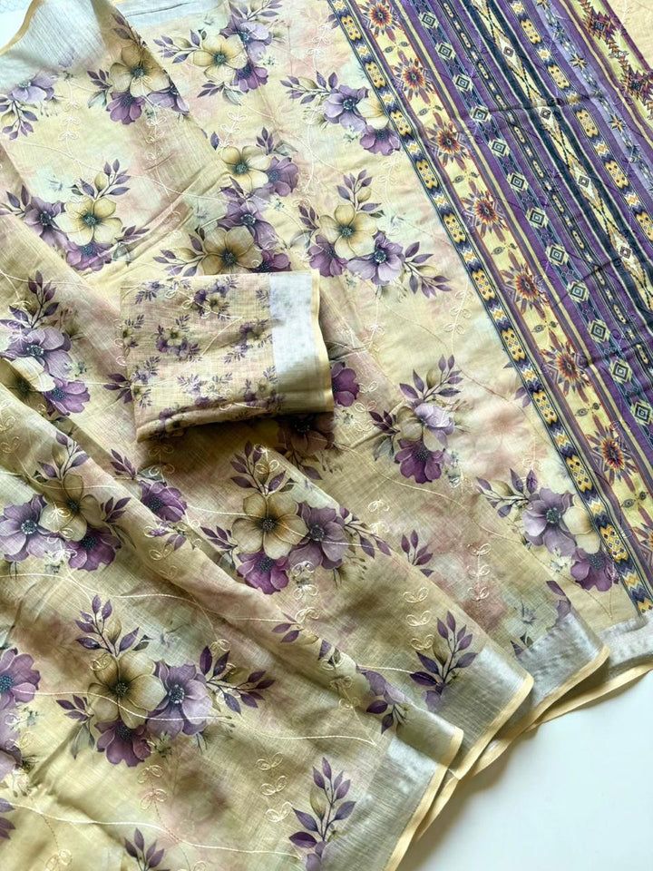 Rang Canvas Fancy Linen Saree