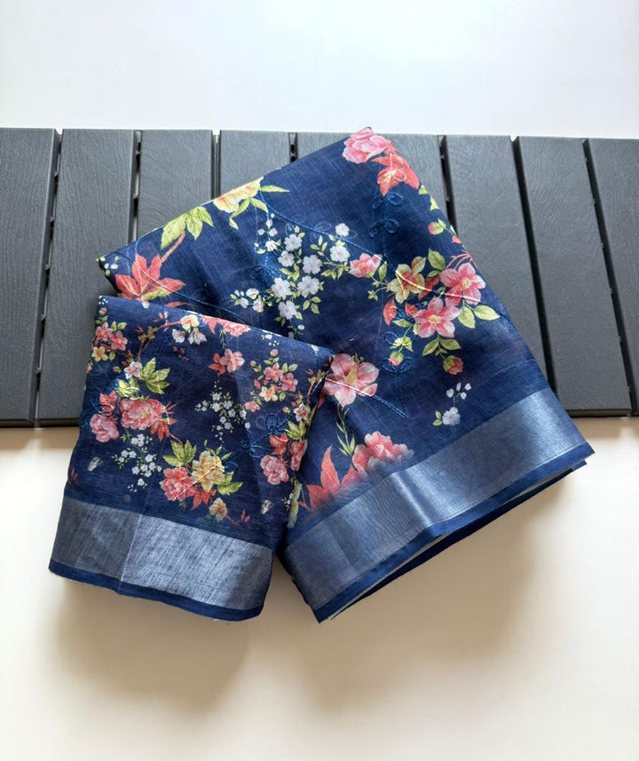 Rang Canvas Fancy Linen Saree