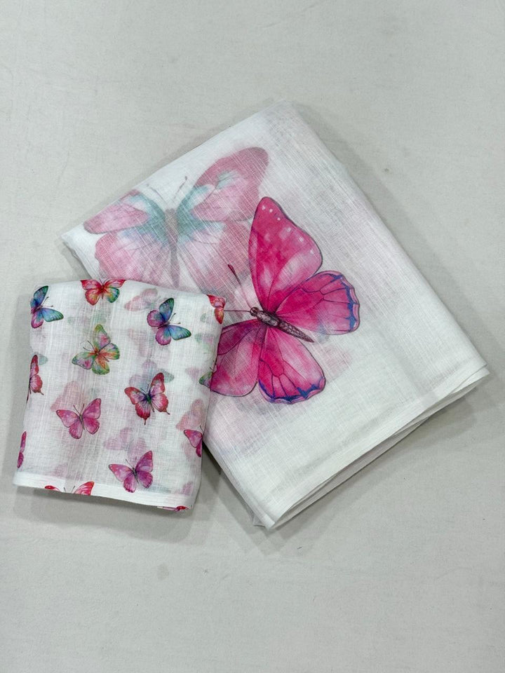 Color Wings Linen Saree