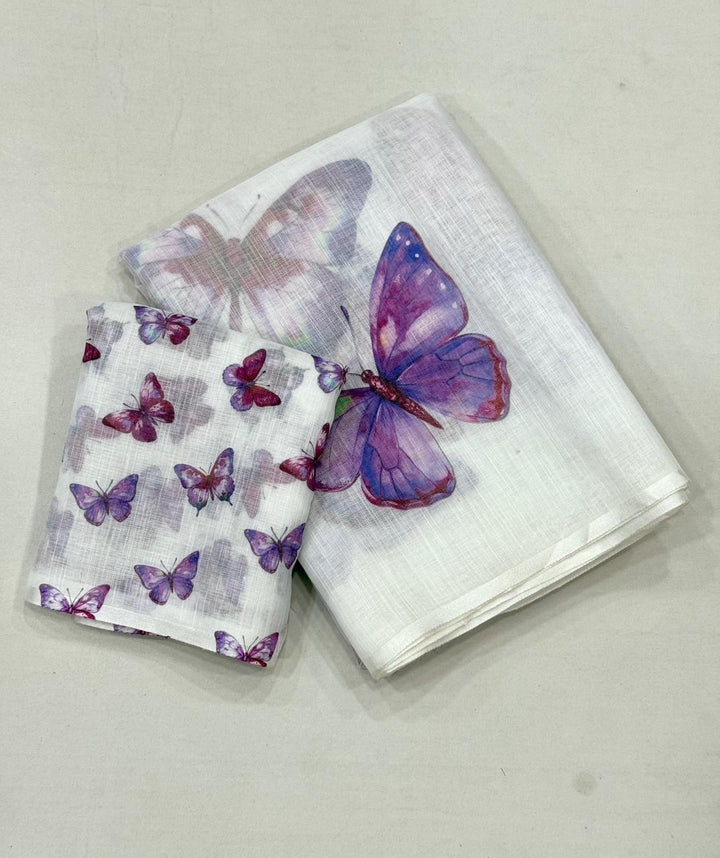 Color Wings Linen Saree