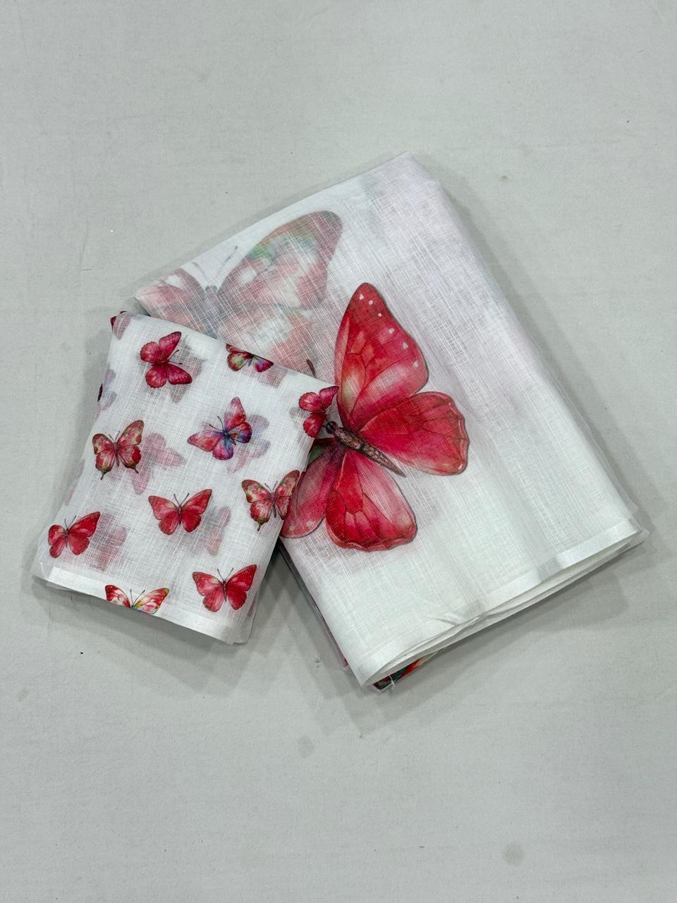 Color Wings Linen Saree