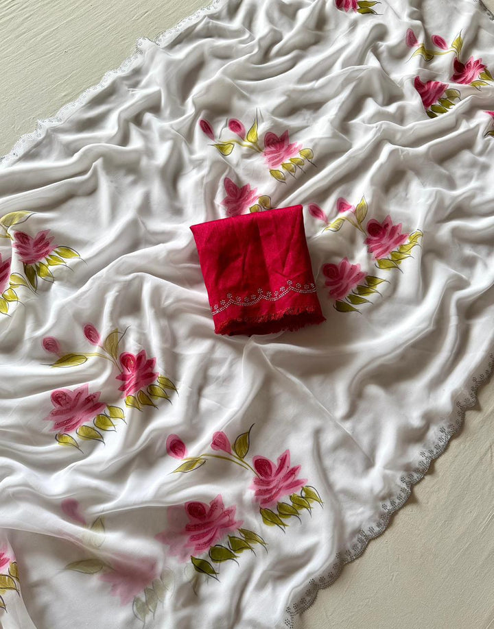 Crush in Lotus Georgette Silk Saree