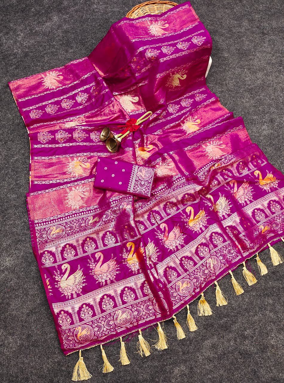 Queen of Grace Tissue Paithani Silk Saree
