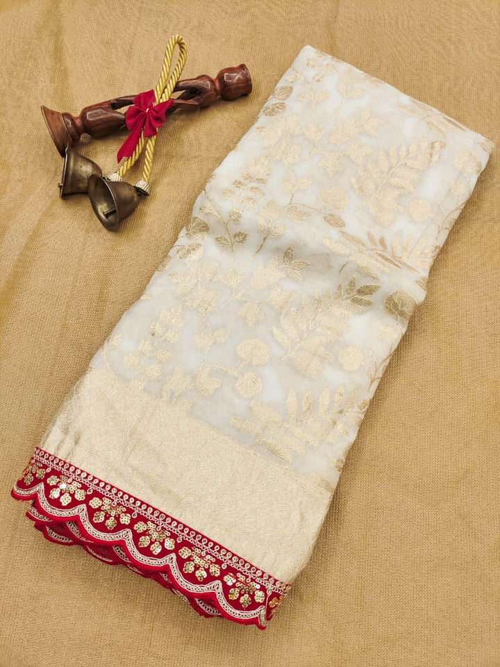 Devotion Drapes Crepe Khaddi Silk Saree