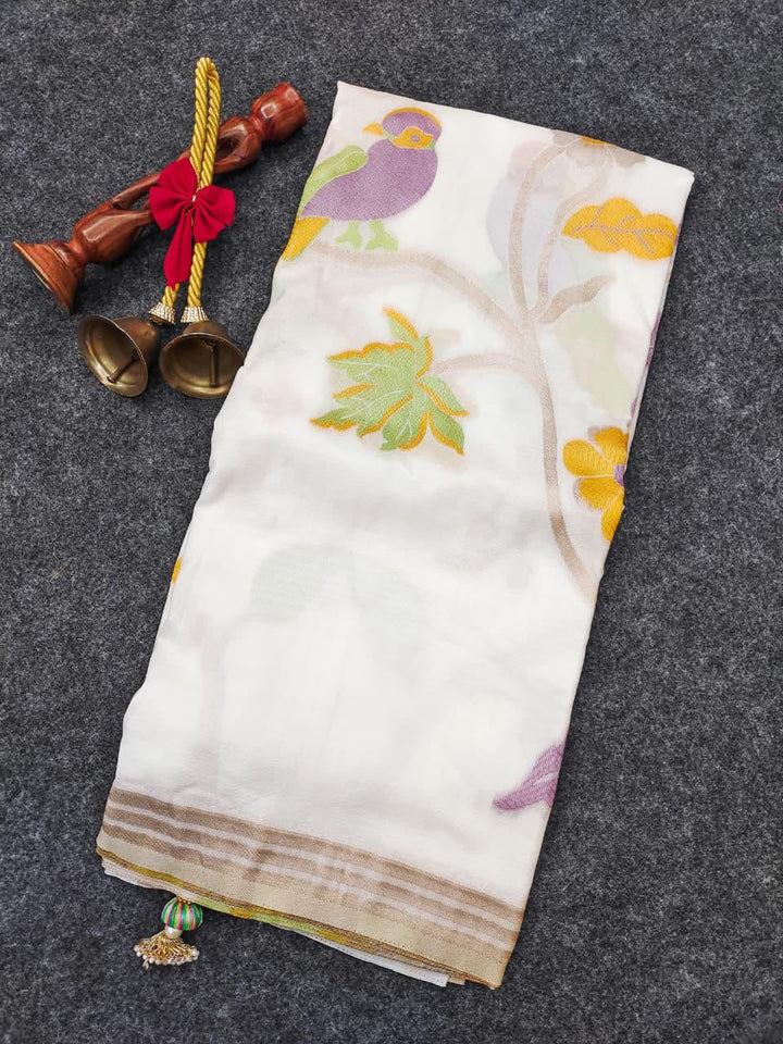 Rhythm of Drapes Crepe Khaddi Silk Saree