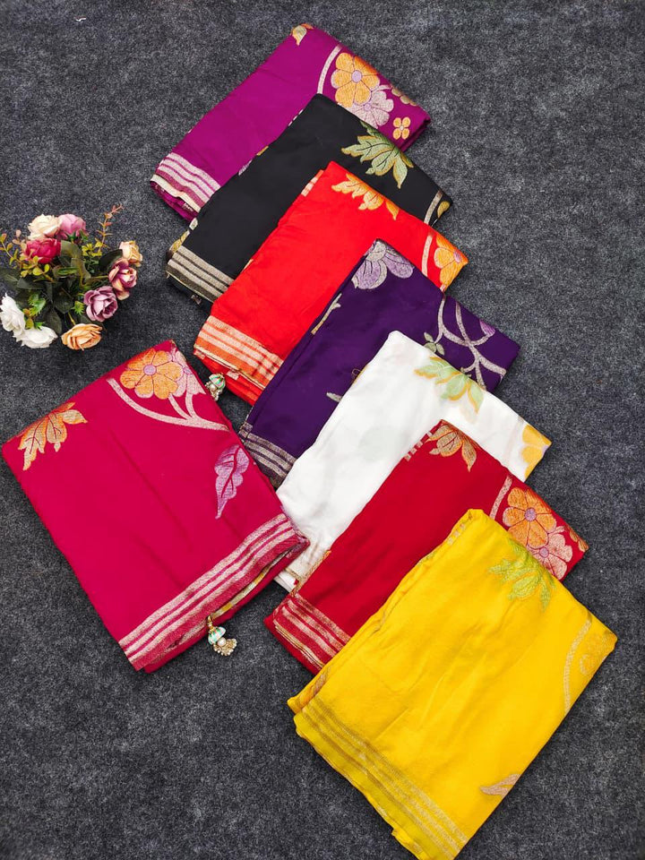 Rhythm of Drapes Crepe Khaddi Silk Saree