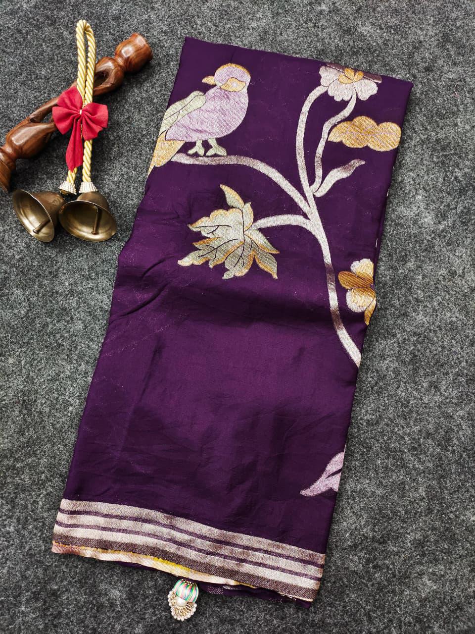 Rhythm of Drapes Crepe Khaddi Silk Saree