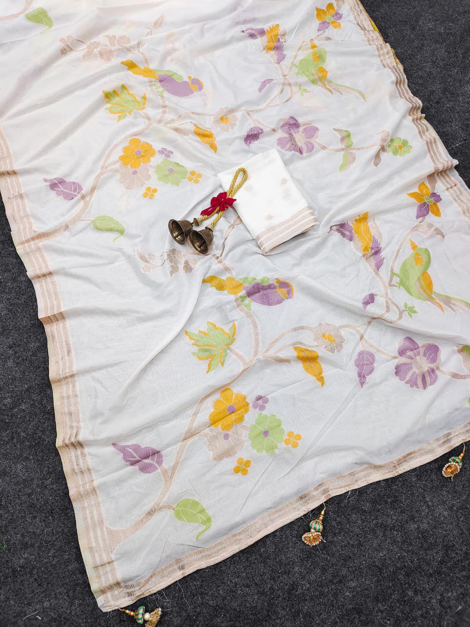 Rhythm of Drapes Crepe Khaddi Silk Saree
