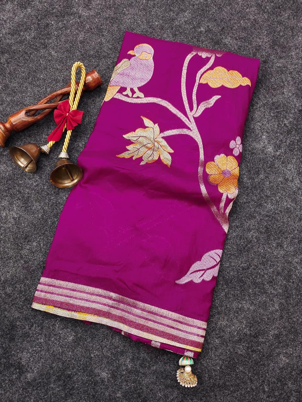 Rhythm of Drapes Crepe Khaddi Silk Saree
