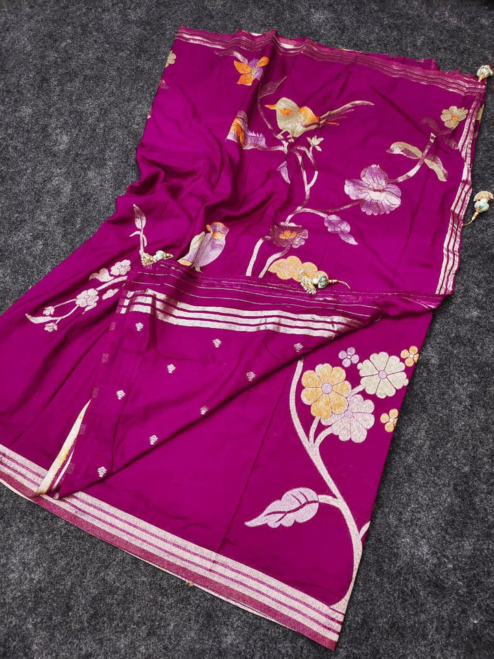 Rhythm of Drapes Crepe Khaddi Silk Saree