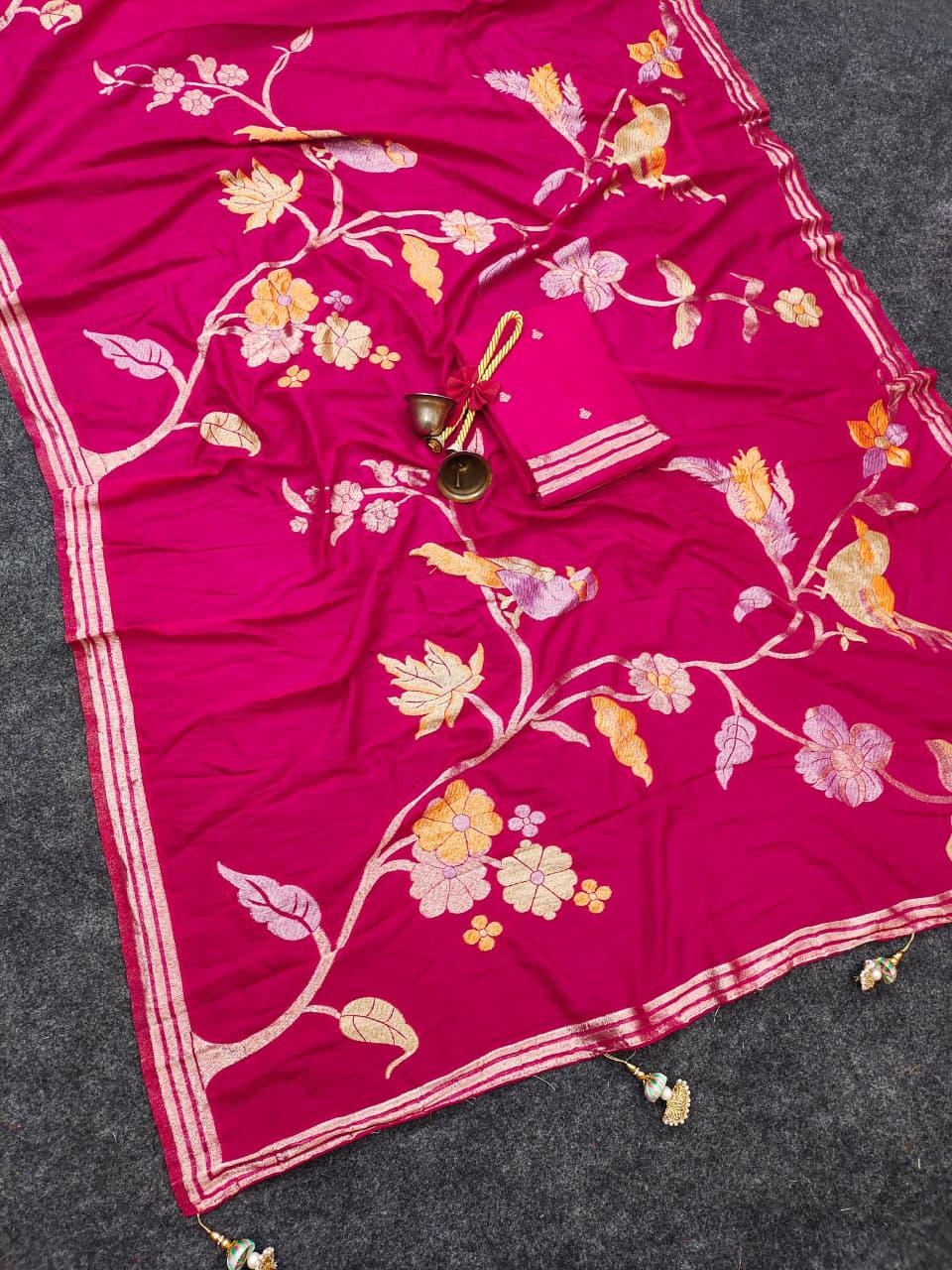Rhythm of Drapes Crepe Khaddi Silk Saree