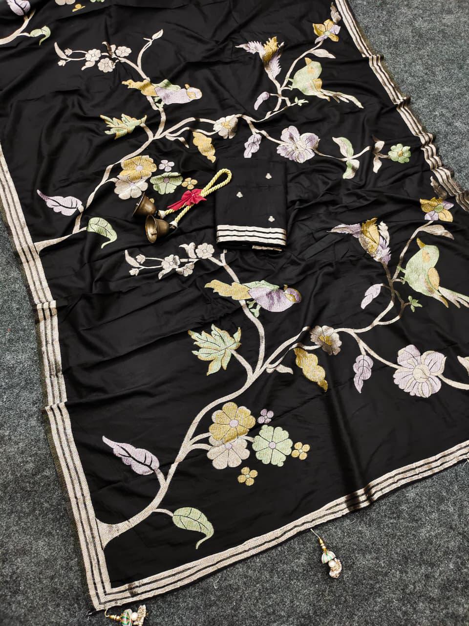 Rhythm of Drapes Crepe Khaddi Silk Saree